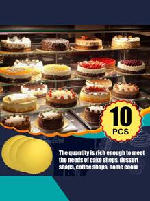 10 件蛋糕板，金色蛋糕板 6/8/10/12 英寸圆形，食品级纸板蛋糕圆形蛋糕底座，防水防油蛋糕纸盘，用于蛋糕 DIY、甜点和工艺品展示