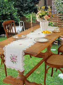 1 tấm vải lanh polyester thêu ren cắt trang trí, thích hợp cho nhà bếp, bàn ăn, bàn làm việc, bàn trang điểm, trang trí nhà cửa, phòng khách, phòng ngủ, ngoài trời, tiệc tùng, ngày lễ, đám cưới - Nhiều màu - Xem 8