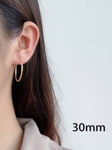 18 Karat vergoldete Creolen, lässig-minimalistischer Kreis-Ohrringe, 925er Sterling Silber, hypoallergen, modische geometrische Feinschmuck-Ohrringe für Frauen, für den täglichen Gebrauch und Partytragen