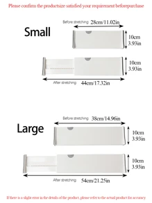 1pc Ngăn chia ngăn kéo có thể điều chỉnh kết hợp miễn phí Ngăn kéo tổ chức Tủ quần áo Ngăn chia ngăn kéo có thể thu vào - trắng - Xem 3