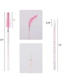 100支一次性睫毛膏刷和唇刷套装，水晶粉色化妆刷套装，全套化妆刷套装，化妆刷套装，化妆刷套装，全套化妆工具，化妆刷套装，全套化妆工具，化妆刷套装，化妆刷套装，化妆礼盒套装 - 彩色 - 查看 5