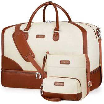 3 PCS Weekender Duffel Set For Men And Women - Large Travel Duffel Bag With Shoe Compartment And Carry-On Overnight Tote Travel Accessories Travel Outfit Airport Travel Stuff Clothes Luggage Bag Christmas Gift Ideas Women Girls Xmas Gifts For Mum Birthday Gift Mom Friend Gym Bag Sport Bag Training Pack For Vacation Holiday Thanksgiving Day Thank You Gifts Bag For School School Accessories School Stuff