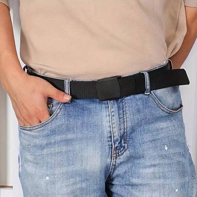 1pc Belt Cloth Belt Men's Lengthened Plus Size Student Youth Belt Woven Nylon Canvas Iron-Free Non-Magnetic, Security Belt Men And Women Adjustable Nylon Military Belts 8 Colors Outdoor Travel Tactical Belt With Plastic Buckle For 150cm Pants