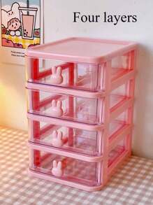 1pc Multilayer Desk Storage Box, Jewelry Box, Multifunctional Storage Box, Drawer Style Transparent Storage Box, Stackable Storage Box, Multifunctional Makeup Storage Box, Jewelry Storage Box, Multifunctional Storage Bin, Desk Organizer Storage Box, Large Capacity Transparent Storage Box, Office Supplies Storage Box, Suitable For Bathroom, Vanity, Office Desk, Bedroom, For Nail Polish, Hair Ties, Hair Clips, Lipstick, Eyeshadow Palette, Small Toys, Small Paintbrushes, Jewelry, Accessories - Multicolor - View 14