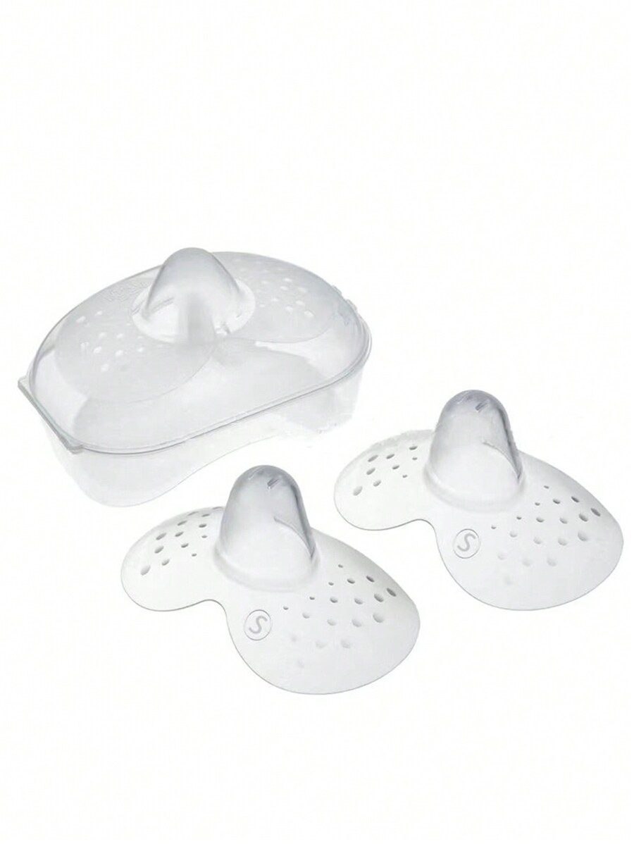 2 Packs Nipple Shields Contact Nipple Protectors Breastfeeding Everter With Clear Carrying Case