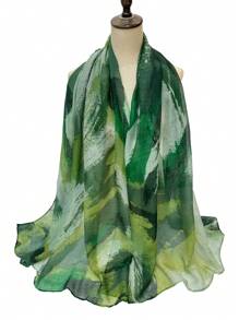 Boho 1pc Women And Casual Green Bali Yarn Decor Soft Scarf Shawl Dual-Use, For Daily Wear, Travel And Photography Accessories - Green - View 15