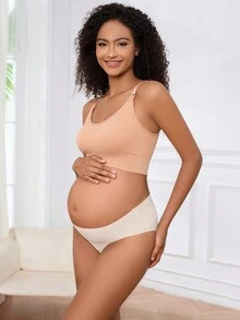 3 件装孕妇哺乳胸罩，尼龙无缝无钢圈夹式哺乳胸罩，工字背设计，适合孕妇和瑜伽 - 彩色 - 查看 5