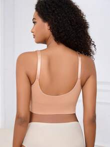 3 件装孕妇哺乳胸罩，尼龙无缝无钢圈夹式哺乳胸罩，工字背设计，适合孕妇和瑜伽 - 彩色 - 查看 2