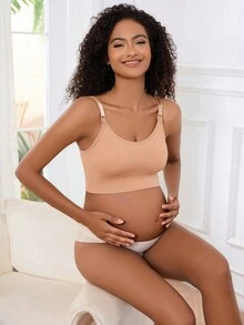 3 件装孕妇哺乳胸罩，尼龙无缝无钢圈夹式哺乳胸罩，工字背设计，适合孕妇和瑜伽 - 彩色 - 查看 6