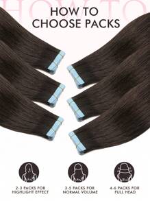 Tape In Hair Extensions Human Hair Color 1b Nature Black 100% Human Hair Invisible 20 PCS Hair Extensions For Women - S1B - View 8