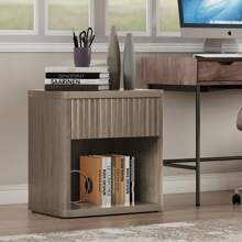 SICOTAS Gray Nightstands Set Of 2 With Drawer Modern Wood Bedside Table End Table For Bedroom Living Room Office - 灰色 - 查看 7