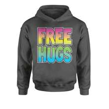 Free Hugs Youth-Sized Hoodie - Hot Pink - View 2
