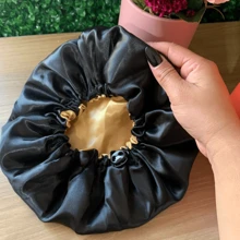 Double-Sided Satin Cap With Regulator Black With Pink - Vàng - Xem 2