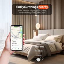 RSH Etiqueta inteligente compatible con la aplicación de localización de iOS Find My, mini rastreador, localizador inteligente GPS, clave, mascota, coche, rastreador para objetos perdidos, certificado MFI, inalámbrico, Airtag inteligente compatible con el sistema de dispositivos Apple - Blanco - Ver 5