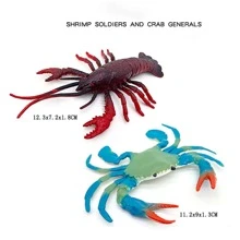 10 种款式可选，大型逼真海洋动物模型，手绘实心 PVC 材料，包括龙虾、螃蟹、海马、海星、鳐鱼、章鱼、锯鳐、黄貂鱼、锤头鲨、马蹄蟹、蛋糕装饰品、收藏模型、栩栩如生的动物玩具、儿童学习玩具、圣诞节/生日派对礼物、鲨鱼派对装饰品、塑料鲨鱼、海洋玩具 - 彩色 - 查看 7