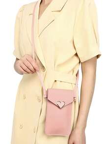 Simple Design Touchscreen For Women Bag Telephone Bag Side Bags For Ladies Mobile Phone Bag Gifts For Women Phone Pouch Phone Wallet Case Crossbody Purse Cellphone Valentines - Black - View 5