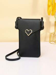 Simple Design Touchscreen For Women Bag Telephone Bag Side Bags For Ladies Mobile Phone Bag Gifts For Women Phone Pouch Phone Wallet Case Crossbody Purse Cellphone Valentines - Black - View 1
