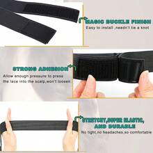 3pcEdge Melt Band With Ear Protector For Lace Wigs Elastic BandWith Logo Personalized For Laying Lace Edge Hair Band - Black - View 6