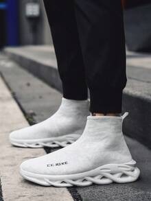 Baskets décontractées mi-hautes pour hommes, nouvelles chaussures de sport légères et souples pour le printemps/automne 2024, chaussures de course respirantes pour les voyages - Blanc - Voir 10
