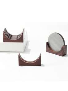 1pc, Espresso Coffee Filter Screen Holder Rack, Coffee Making Puck Screen Bracket Wooden Walnut Stand Rack, For RV Outdoor Camping Picnic Office Travel Coffee Maker Coffee Bar Accessories Back To School Supplies - Brown - View 2