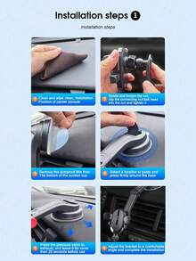 1 件全新汽车仪表盘吸盘手机支架，强力吸力，不阻挡视线，通用手机支架 - 黑色 - 查看 7