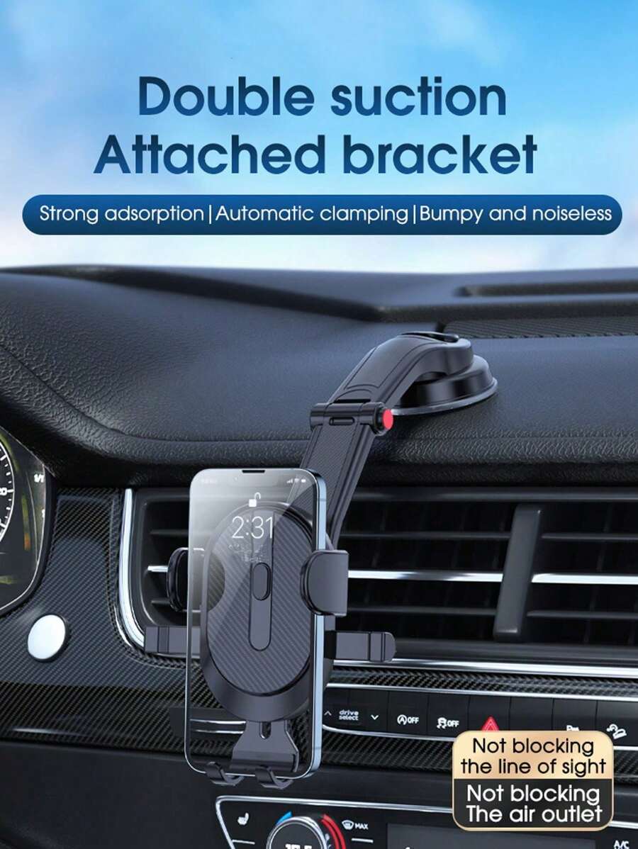 1 件全新汽车仪表盘吸盘手机支架，强力吸力，不阻挡视线，通用手机支架 - 黑色 - 查看 1