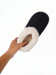Women Fluffy Slippers Winter Closed-Toe 2024 New Thick Bottom Anti-Slip Fluffy Lining Warm Slippers, Men Soft Comfortable Cozy Coral Velvet Modern Minimalist Stylish Cute Cushioned Durable Fluffy Slippers