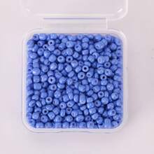1 盒玻璃纯色种子珠 3 毫米约 800 颗多色烤漆串珠材料 DIY 手链项链耳环配件
