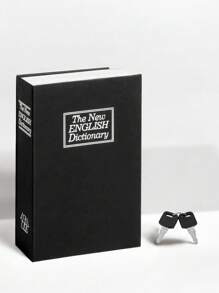 1pc Halloween Decoration, This Black, Blue, Red, Gold Or Silver Book Is A Clever Design. It Disguises As An English Dictionary Book With A Hidden Secret Storage Function To Store Jewelry, Passports And Other Valuables. This Money Box Comes With A Key Lock For Security. - Multicolor - View 14