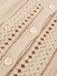 1pc Young Girl Cute Knitted Cardigan Sweater Vest, Suitable For Spring & Autumn - Beige - View 5