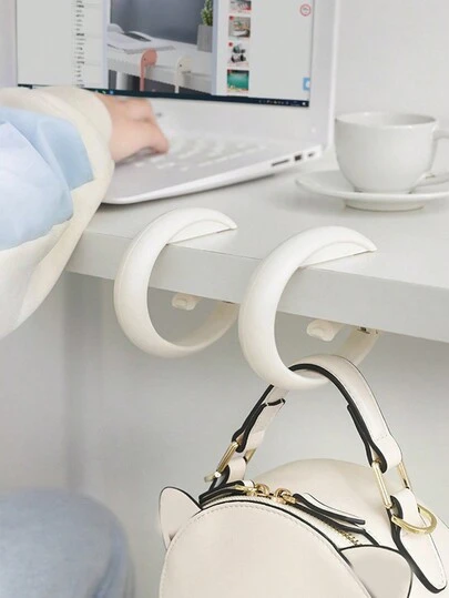 1 件大象形墙钩，防滑设计 - 不锈钢表面，椭圆形，塑料材质，单钩用于悬挂包袋和配件（款式随机），学校用品，开学季