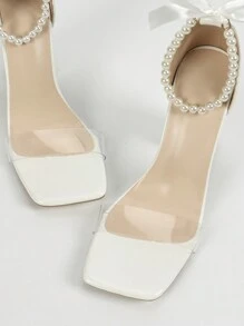 Fashionable Women High Heel Sandals Jelly Strap Sandals - White - View 7