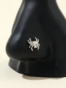 1 件装万圣节蜘蛛形鼻环，女士日常佩戴鼻环 - 銀色 - 查看 2