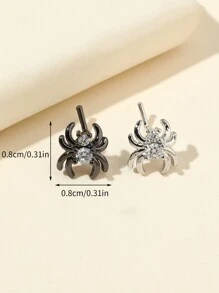 1 件装万圣节蜘蛛形鼻环，女士日常佩戴鼻环 - 銀色 - 查看 3