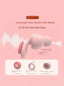 可重复使用的硅胶“宁静”睡眠耳塞 - 超级降噪，适合学生和宿舍，防打鼾耳塞，睡眠隔音耳塞，返校用品 - 彩色 - 查看 3