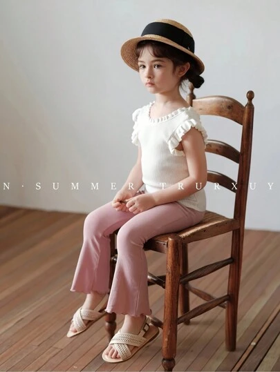 年轻女孩纯色垂直罗纹高弹力舒适公主长筒打底裤，新款春夏设计
