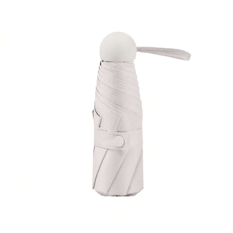 Travel Mini Umbrella 5 Folding Capsule Umbrella Sun Small - 白色 - 查看 1