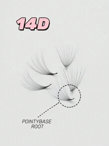 一盒600支，10D/12D/14D/16D/18D/20D 散装预制浓密睫毛，0.05mm 厚度，C 卷度，俄罗斯仿貂毛睫毛，长度 8-15mm - C - 查看 7