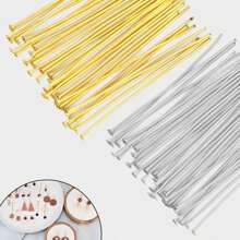 300pcs Golden-Silver Metal T-Pins 20-50mm, For DIY Bracelets, Necklaces, Earrings Jewelry Making Craft Supplies