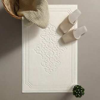 1 件经典奢华白色浴室垫，20 X 32 英寸，浴室门口吸水地垫，[不是浴室地毯] 带状设计，高吸水性，可机洗浴室地板毛巾，小尺寸 24 X 17 英寸家居浴室装饰地毯户外地毯门垫秋季装饰浴室配件返校入口装饰