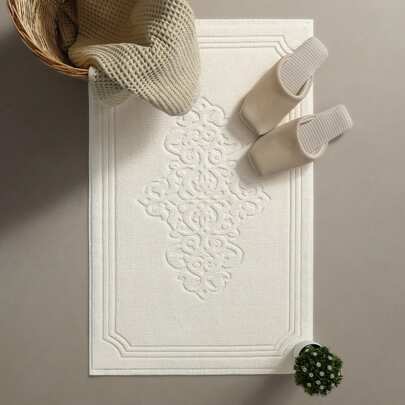 1 件装经典奢华白色浴室地垫，20 x 32 英寸，吸水性强，可作浴室门垫使用（非浴室地毯），条纹设计，高吸水性，可机洗，也可作浴室地垫使用，另有小号 24 x 17 英寸可选，家居浴室装饰地毯，户外地毯，门垫，秋季浴室配件，返校季入口装饰