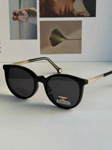 Clip-On 2-In-1 Women's Round Small Size Fashion Glasses Frame 6575 - 黑色 - 查看 3