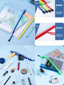 12 个网状拉链袋、文件夹、拼图收纳袋、A3/A4/A5/A6/B3/B4/B5/B6 尺寸 17"X12" 大号可重复使用拉链袋，用于整理教室、棋盘游戏、文具、玩具、发票、文件、旅行、衣服、工具、刷子、铅笔、化妆品、财务印章等、返校、学校用品 - 彩色 - 查看 5