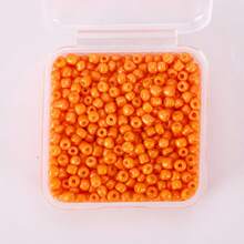 1 盒玻璃纯色种子珠 3 毫米约 800 颗多色烤漆串珠材料 DIY 手链项链耳环配件
