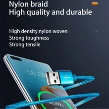 重型快速充电 USB C 型数据 C 至 C 手机充电器线 1m/2m/3m/Android - 金色 - 查看 5