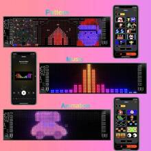 1 st. programmeerbaar LED Devil Eyes-display voor voertuigen, flexibel ultradun matrixscherm, USB-aangedreven, multi-color fantasy-thema, app-gestuurd, geen batterij vereist, geanimeerd auto-oog voor spoken en goblins Halloween-decoratie, kerstaccessoire