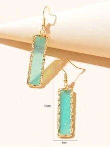 2pcs Fashionable Multicolor Glitter Acrylic Square Earrings