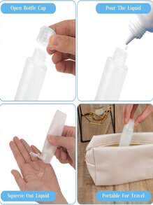 便攜旅行分裝瓶套組 迷你擠壓防漏瓶 乳液補充瓶 可重複填充容器 旅行必需品 宿舍用品 返校季配件 - 無色 - 查看 4