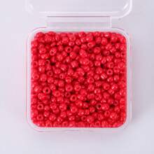1 盒玻璃纯色种子珠 3 毫米约 800 颗多色烤漆串珠材料 DIY 手链项链耳环配件