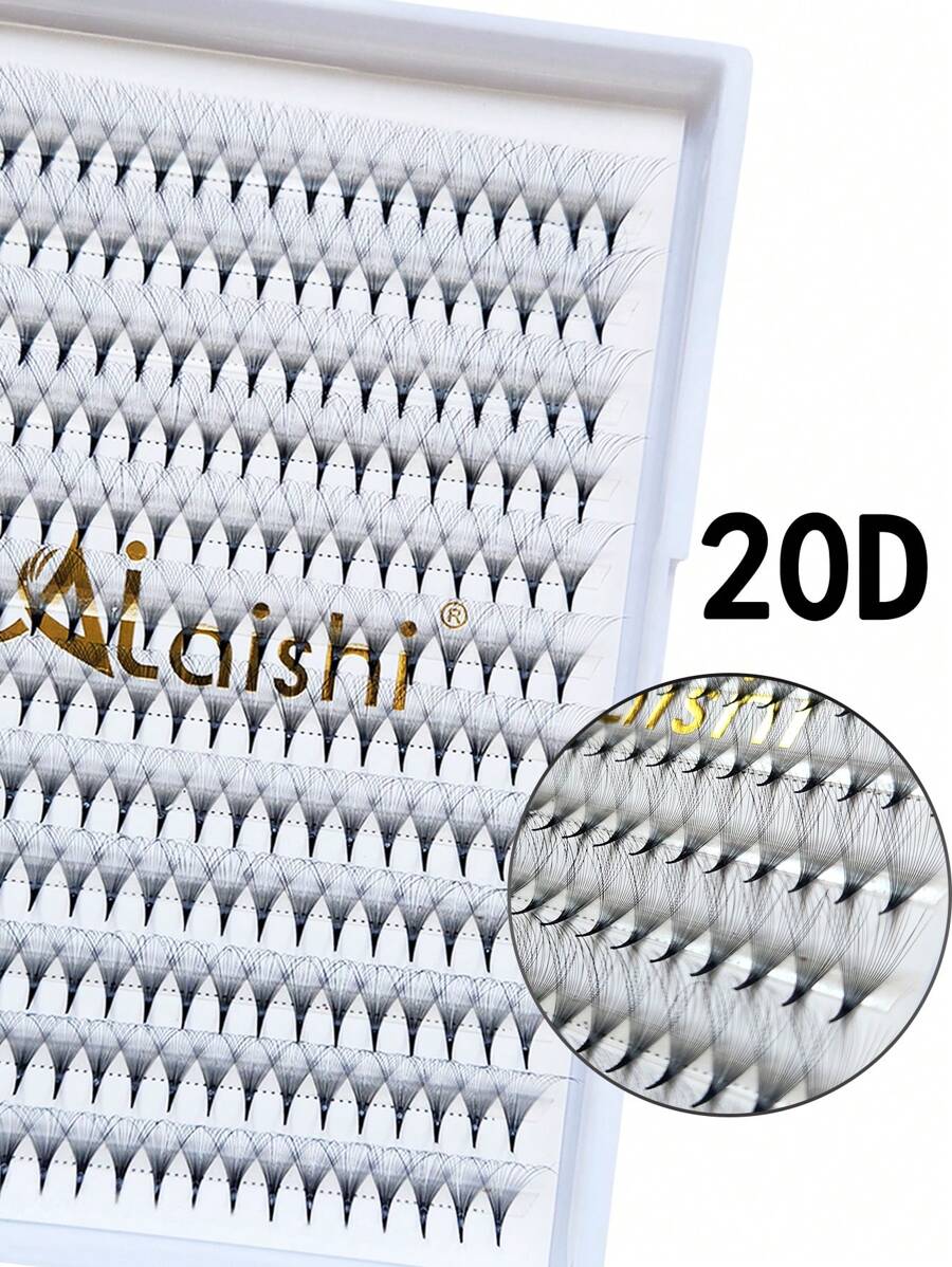 AILAISHI Lashes Pre Made Fans Eyelash Extension Long Stem 20d Premade Eyelash Premade Fans Lash Tray Nagara Lash Clusters,Eye Lash Clusters,Individual Eyelashes,Lashes,Fake Lashes - D - View 1